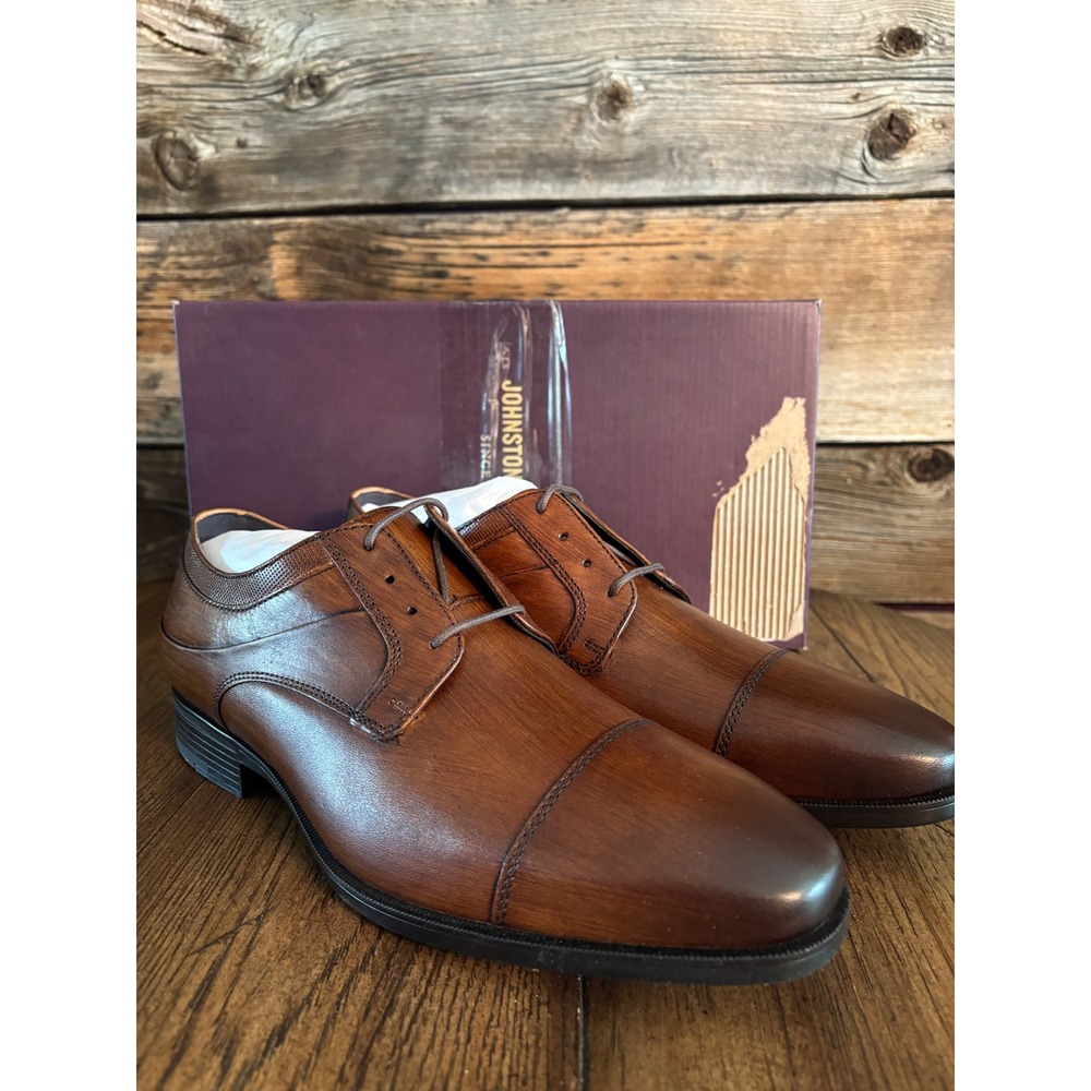Johnston & Murphy Gibbons Cap Toe Mahogany Leather Dress‎ Shoes 9 W 15-8665